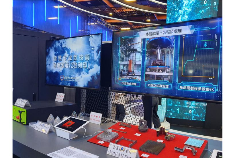 在臺灣創新技術博覽會中，中科院展出金屬積層製造技術。（中科院提供）